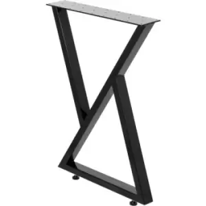 Image of VEVOR Metal Table Legs Set of 2 Dining Table Legs Black Desk Legs 28" Height 24" Width Bench Legs Coffee Table Legs 1763lbs Load Capacity Steel Table