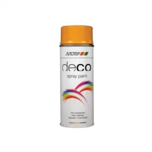 image of PlastiKote Deco Spray Paint High Gloss RAL 1004 Gold Yellow 400ml