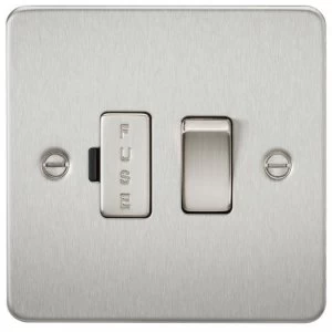 image of 10 PACK - Flat Plate 13A switched fused spur unit - brushed chrome