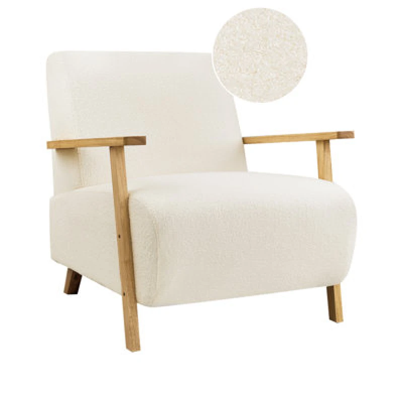 Image of Beliani Armchair Lesja Boucle Light Beige