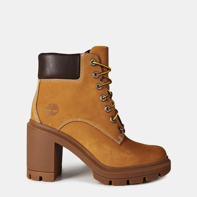 Image of Timberland Womens Allington Lace-up Heeled Boots Wheat Nubuck female 4.5 (37.5)