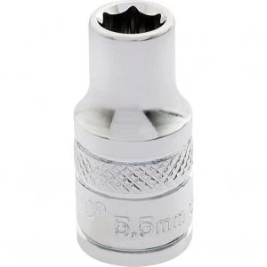 Image of Draper 1/4" Drive Polished Finish Hexagon Socket Metric 1/4" 5.5mm