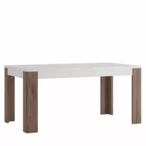 image of Toronto 160 Cm 4 Seater Dining Table In White And Oak Effect