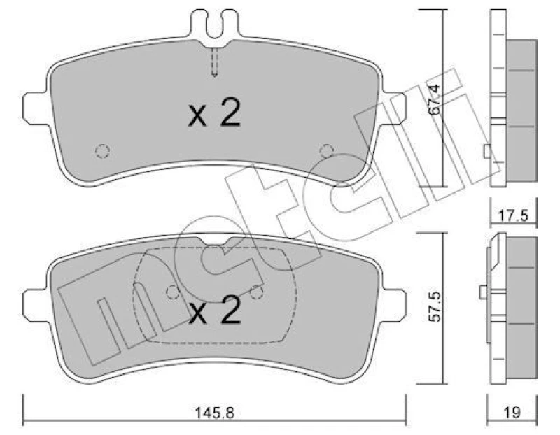Image of METELLI Brake pad set METELLI 22-1200-0
