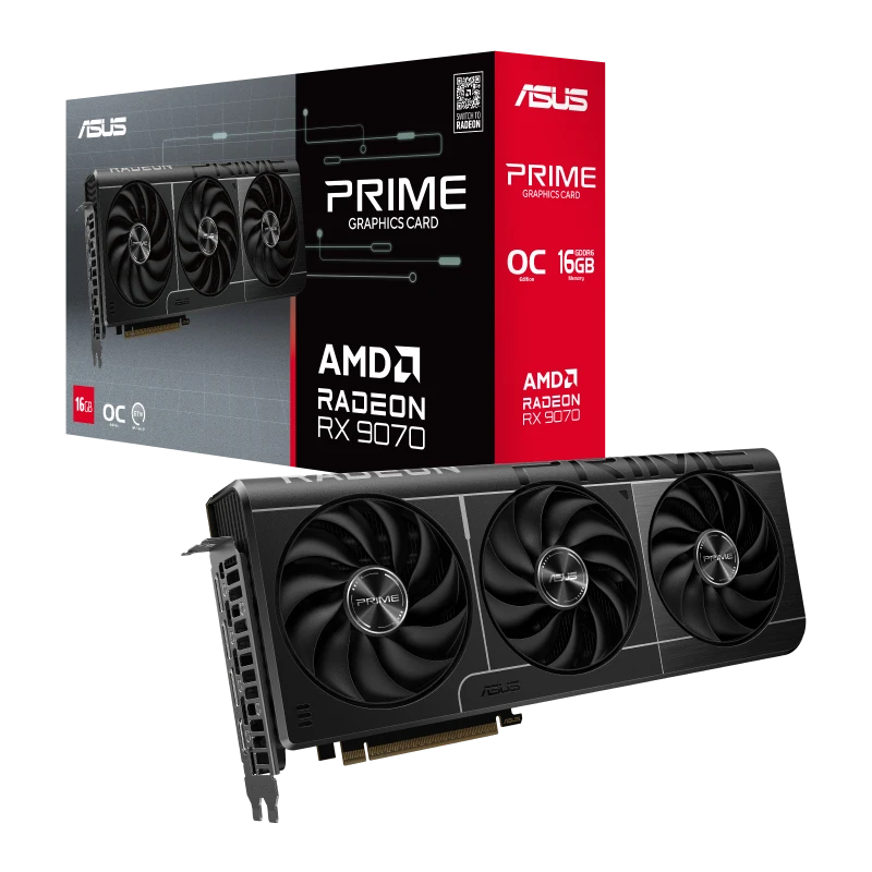 Image of Asus Radeon RX 9070 Prime OC 16GB GDDR6 PCI-Express Graphics Card