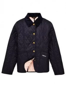 Image of Barbour Girls Summer Liddlesdale Quilted Jacket - Navy