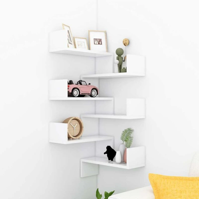 Image of VIDAXL Vidaxl - Wall Corner Shelf 2 pcs White 40x40x50cm Engineered Wood 8720286596425