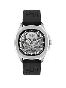 image of Philipp Plein PHILIPP PLEIN MENS HIGHCONIC SILVER WATCH WITH BLACK STRAP, Silver, Men