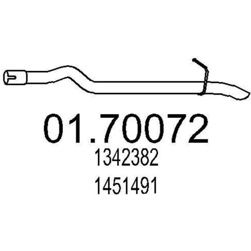 Image of MTS 01.70072 Exhaust Pipe Rear, Length: 900mm Exhaust Pipe (17)