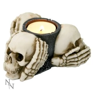 image of Three Wise Skulls Tealight Holder