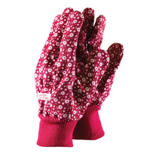 image of Town & Country Cotton Grip Gloves Red Medium