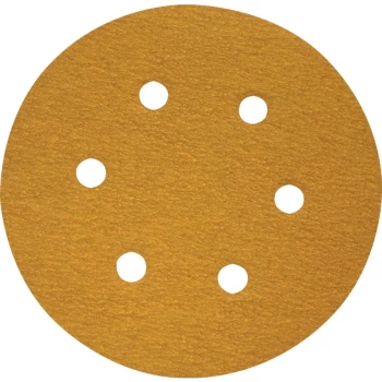 image of 150MM Adhesive (Sticky Backed) Aluminium Oxide Discs, 6 Hole (600A) - P120