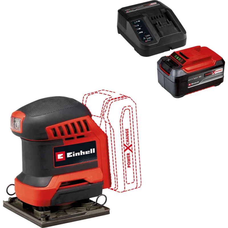 Image of Einhell TE-OS 18/113 Li 18v Cordless 1/4 Sheet Orbital Palm Sander TE-OS 18/113 Li Batteries: 1 x 5.2ah Li-ion