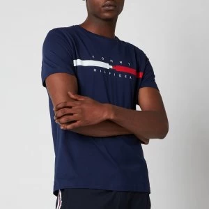 Image of Tommy Hilfiger Mens Global Chest Stripe T-Shirt - Yale Navy - L