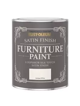 image of Rust-Oleum Satin Furniture Paint Antique White 750Ml