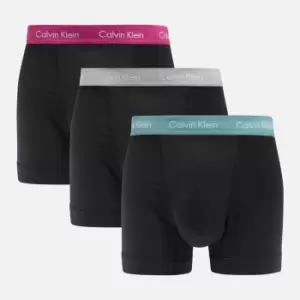 Image of Calvin Klein Mens 3 Pack Boxer Trunks - Wild Aster/Grey Heather/Arctic Green - XL