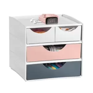 image of CEP MyCube Compact 4 Drawer Storage Station Pink 1032111681