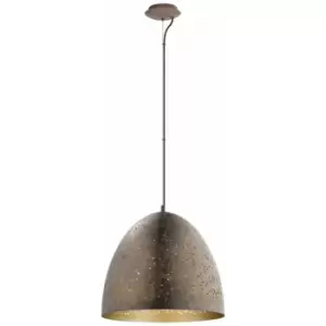 image of Hanging Ceiling Pendant Light Brown & Gold Pattern 1x 60W E27 Feature Lamp