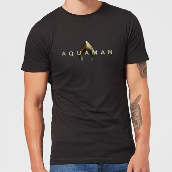 Image of Aquaman Title Mens T-Shirt - Black - 3XL - Black