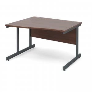 image of Contract 25 Left Hand Wave Desk 1200mm - Graphite Cantilever Frame wa