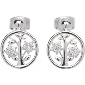 image of Ladies Unique & Co Sterling Silver 925 Stud Earrings with CZ