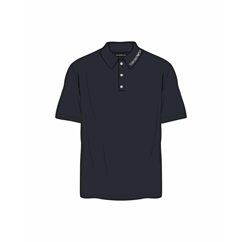 Image of Emporio Armani Mens Short Sleeve Polo Shirt Armani Blue male XL