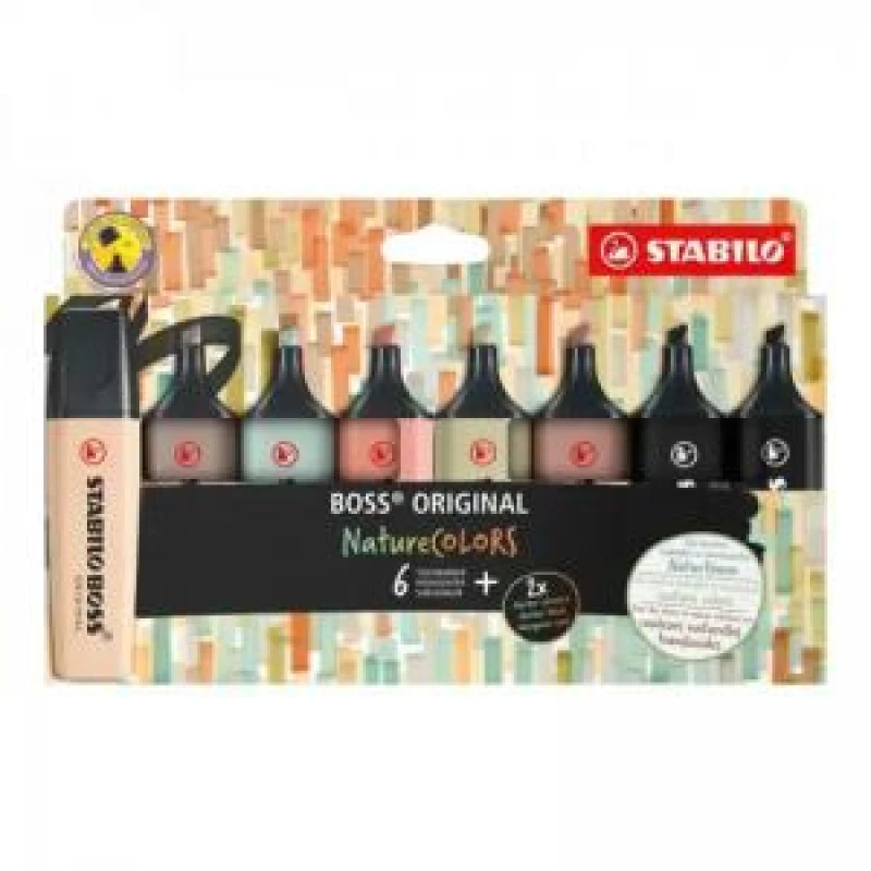 Image of STABILO 70/8-2-1 Highlighter BOSS Original NatureCOLORS 8 Pack Ass... 70/8-2-1