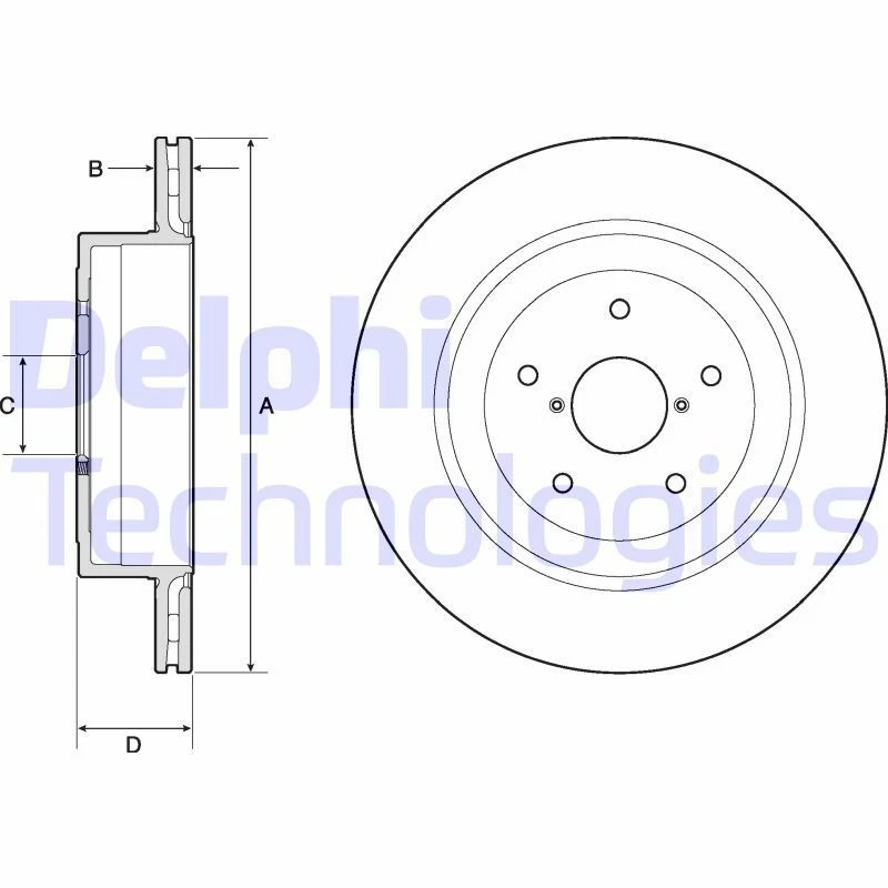 Image of DELPHI Brake disc DELPHI BG4775C