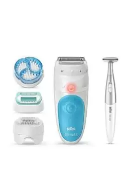 Image of Braun Silk-&eacute;pil 5, Epilator For Gentle Hair Removal, With 5 Extras, Pouch, Bikini Styler, 5-815, One Colour, Women