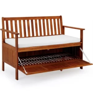 image of Garden Bench Acacia Wood 120x62x82cm with Storage Box