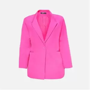 Image of Missguided Plus Size Tailored Oversized Blazer - Pink