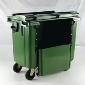 image of Slingsby 4 Wheelie Bin With Drop Down Front - 660L - Green