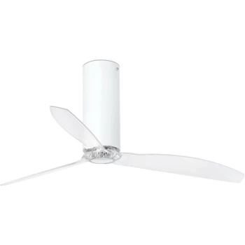 Faro Tube - Medium Ceiling Fan with / without Light Clear, White Gloss