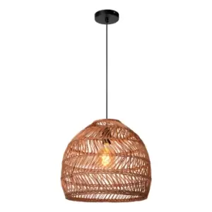 image of Moloko Scandinavian Rattan Pendant Light - Ø40cm - 1xE27 - Ocher Yellow