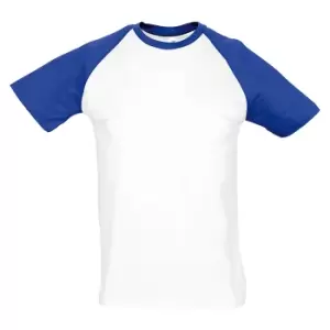 Image of SOLS Mens Funky Contrast Short Sleeve T-Shirt (3XL) (White/Royal Blue)