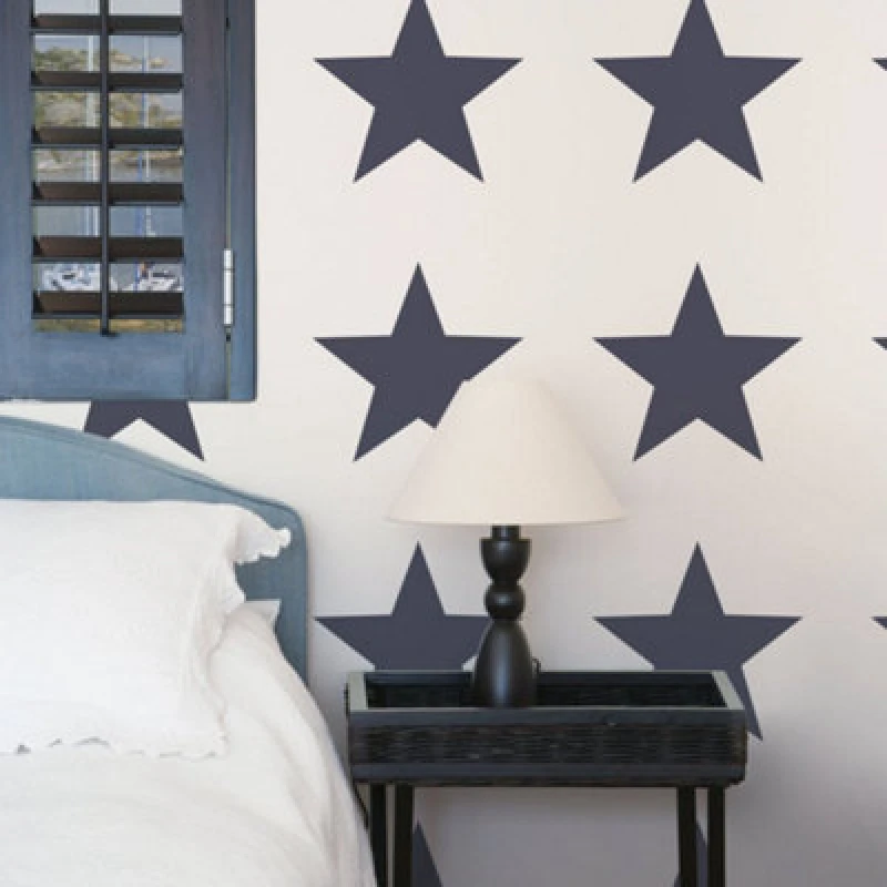Image of Galerie Deauville 2 Blue Big Star Smooth Wallpaper