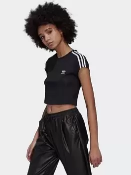 Image of adidas Originals Adicolor Classics Crop 3-stripes T-Shirt, Black, Size 34, Women