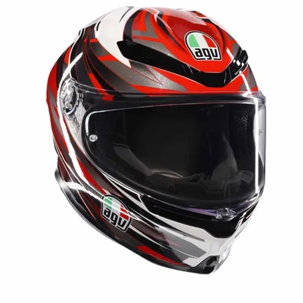 Image of AGV K6 S E2206 Mplk Reeval White Red Grey Full Face Helmet Size XS