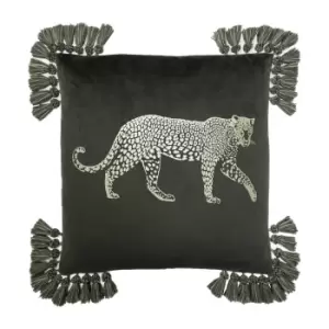 image of Roscoe Leopard Cushion Grey / 45 x 45cm / Polyester Filled