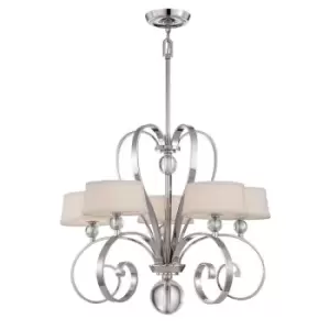 Image of 5 Bulb Chandelier Hanging Pendant LIght Imperial Silver LED G9 3.5W Bulb
