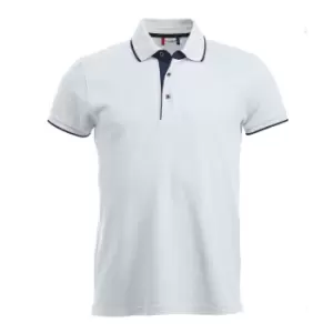 image of Clique Mens Seattle Polo Shirt (L) (White/Dark Navy)