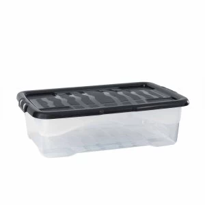 image of Strata Curve Underbed Plastic Storage Box 30 Litres Pack of 3, Clear