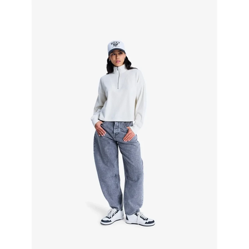 Image of Roxy Womens 1/2 zip sweater Roxy Carefree Cool Blanc Female L