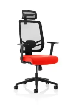Image of Ergo Twist Bespoke Fabric Seat Tabasco Orange Mesh Back with Headrest