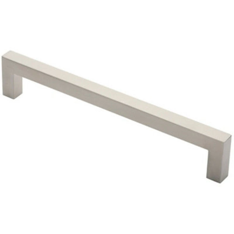 Image of Loops Square Mitred Door Pull Handle 319 x 19mm 300mm Fixing Centres Satin Steel Metallics unisex