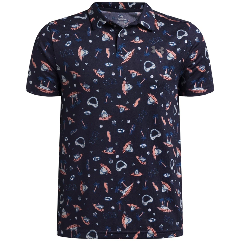 Image of Under Armour UA Matchply Prt Polo Jn63 Navy/Pink male 7-8 (S)