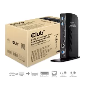 image of CLUB3D USB3.2 Gen1 Type A or C Dual Display 4K60Hz Docking Station...