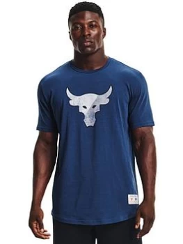 Image of Under Armour Training Project Rock Training Dept T-Shirt - Blue Size 2XL, Men