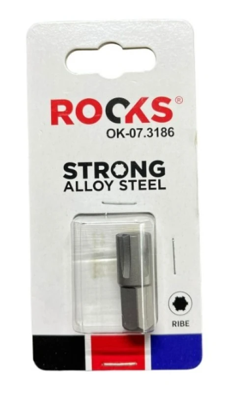 Image of ROOKS OK-07.3186 Screwdriver Bit Square Drive Tang Size: 10 (3/8")mm (inch), Tool Steel Tool Steel Screwdriver Bit (5514)