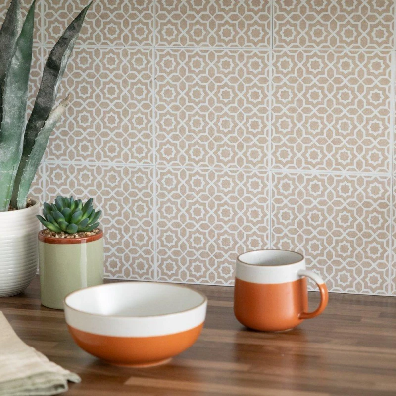 Image of D C Fix Self Adhesive Vinyl Wall Tiles Lina Beige Beige unisex 0.42 SQM